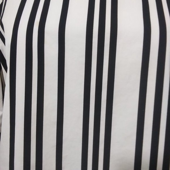 Alice + Olivia Monochrome Striped Blouse - Picture 7 of 9
